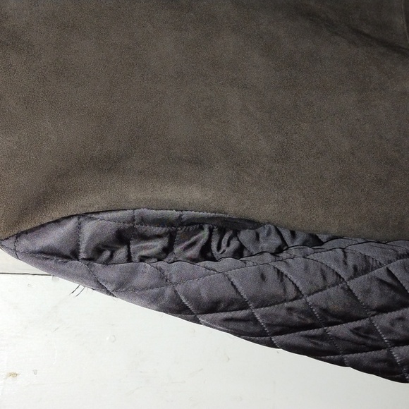 Michael Stars Goat Suede Moto Style Jacket W/ Quilted Satin Sleeves, XS - Picture 4 of 14